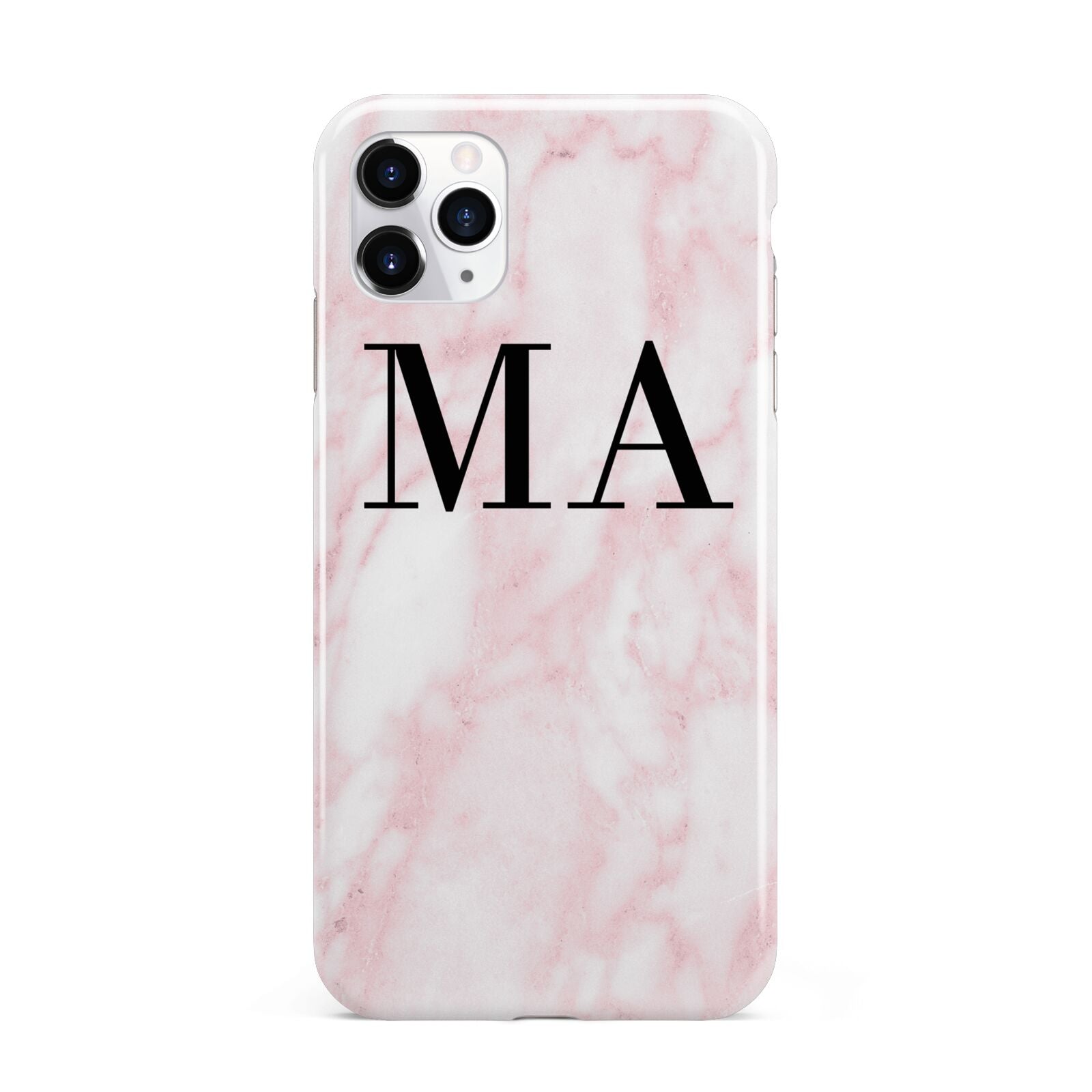 Personalised Pinky Marble Initials iPhone 11 Pro Max 3D Tough Case