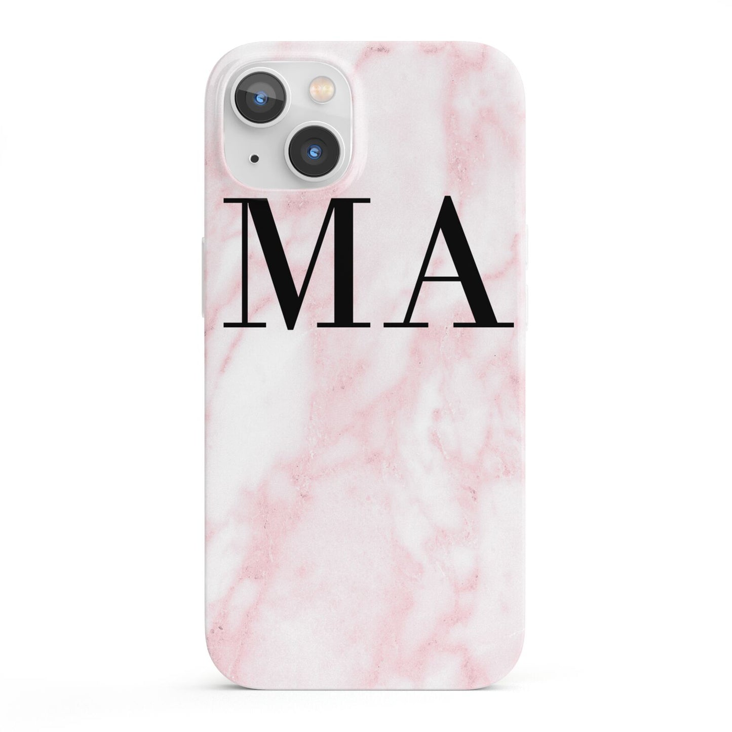 Personalised Pinky Marble Initials iPhone 13 Full Wrap 3D Snap Case
