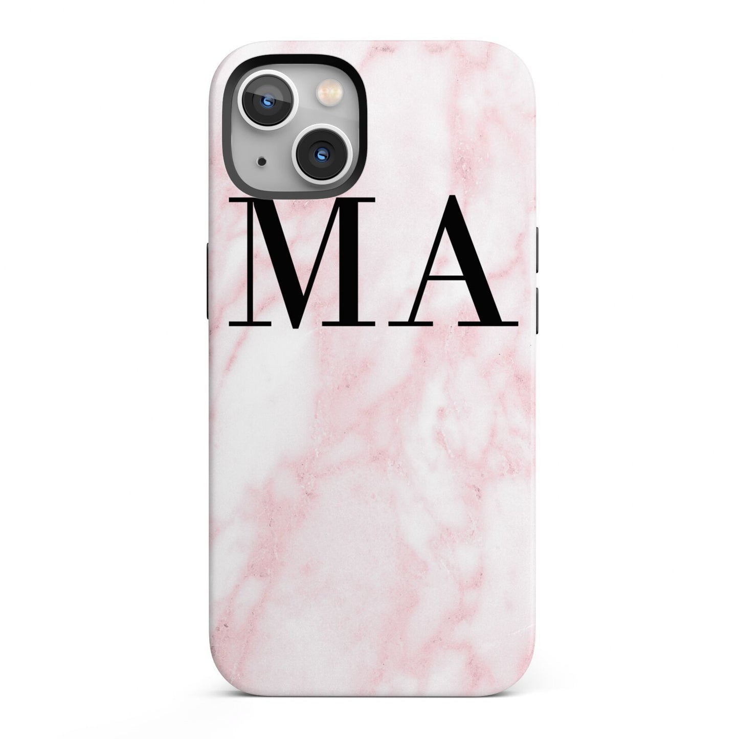 Personalised Pinky Marble Initials iPhone 13 Full Wrap 3D Tough Case