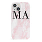 Personalised Pinky Marble Initials iPhone 13 Mini Full Wrap 3D Snap Case