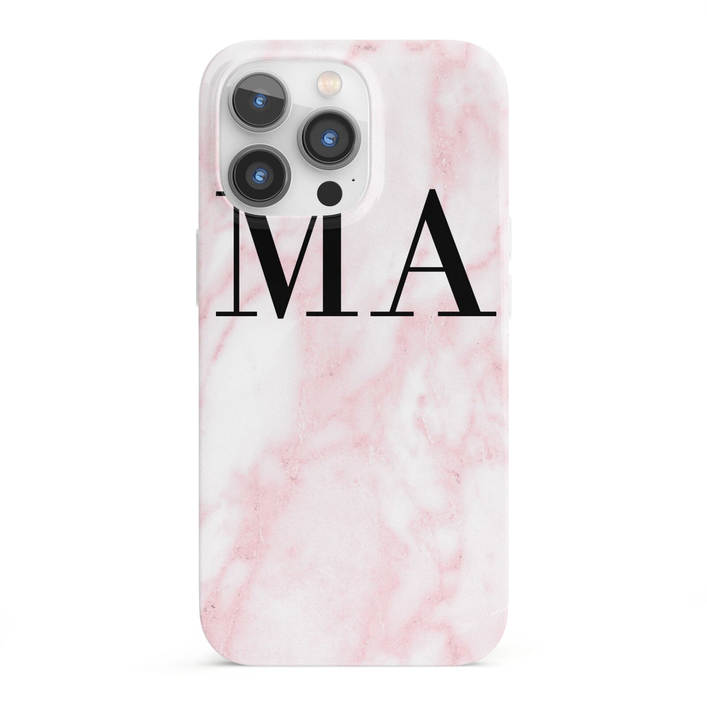 Personalised Pinky Marble Initials iPhone 13 Pro Full Wrap 3D Snap Case