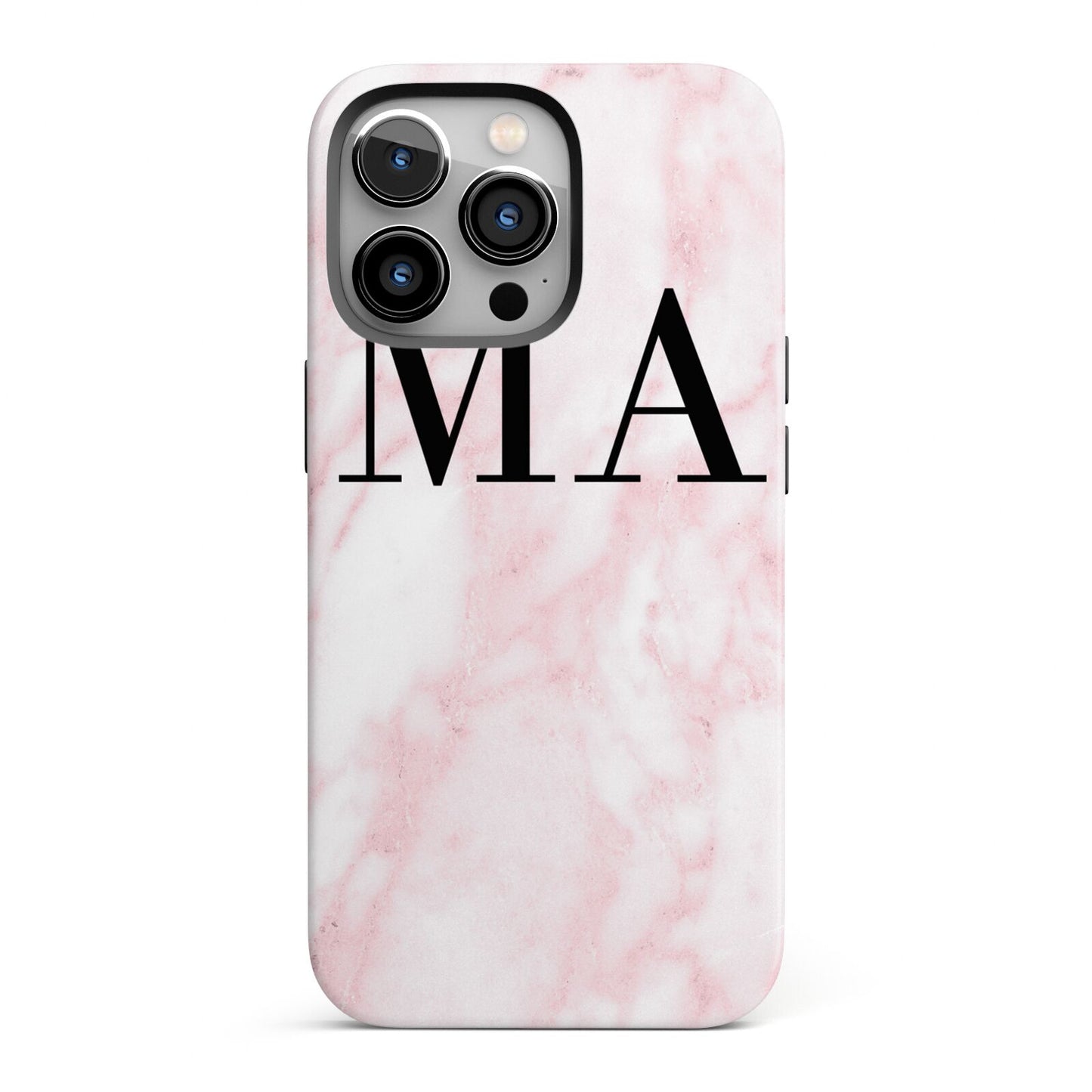 Personalised Pinky Marble Initials iPhone 13 Pro Full Wrap 3D Tough Case