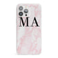 Personalised Pinky Marble Initials iPhone 13 Pro Max Clear Bumper Case