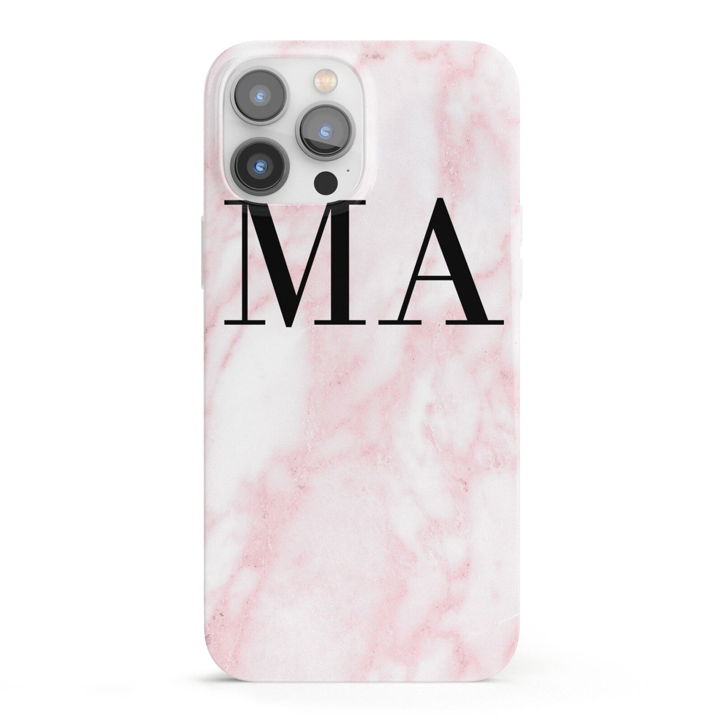 Personalised Pinky Marble Initials iPhone 13 Pro Max Full Wrap 3D Snap Case
