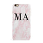 Personalised Pinky Marble Initials iPhone 6 Plus 3D Snap Case on Gold Phone