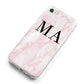 Personalised Pinky Marble Initials iPhone 8 Bumper Case on Silver iPhone Alternative Image