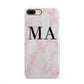 Personalised Pinky Marble Initials iPhone 8 Plus 3D Snap Case on Gold Phone