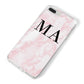 Personalised Pinky Marble Initials iPhone 8 Plus Bumper Case on Silver iPhone Alternative Image