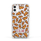 Personalised Pizza Initials Clear Apple iPhone 11 in White with White Impact Case