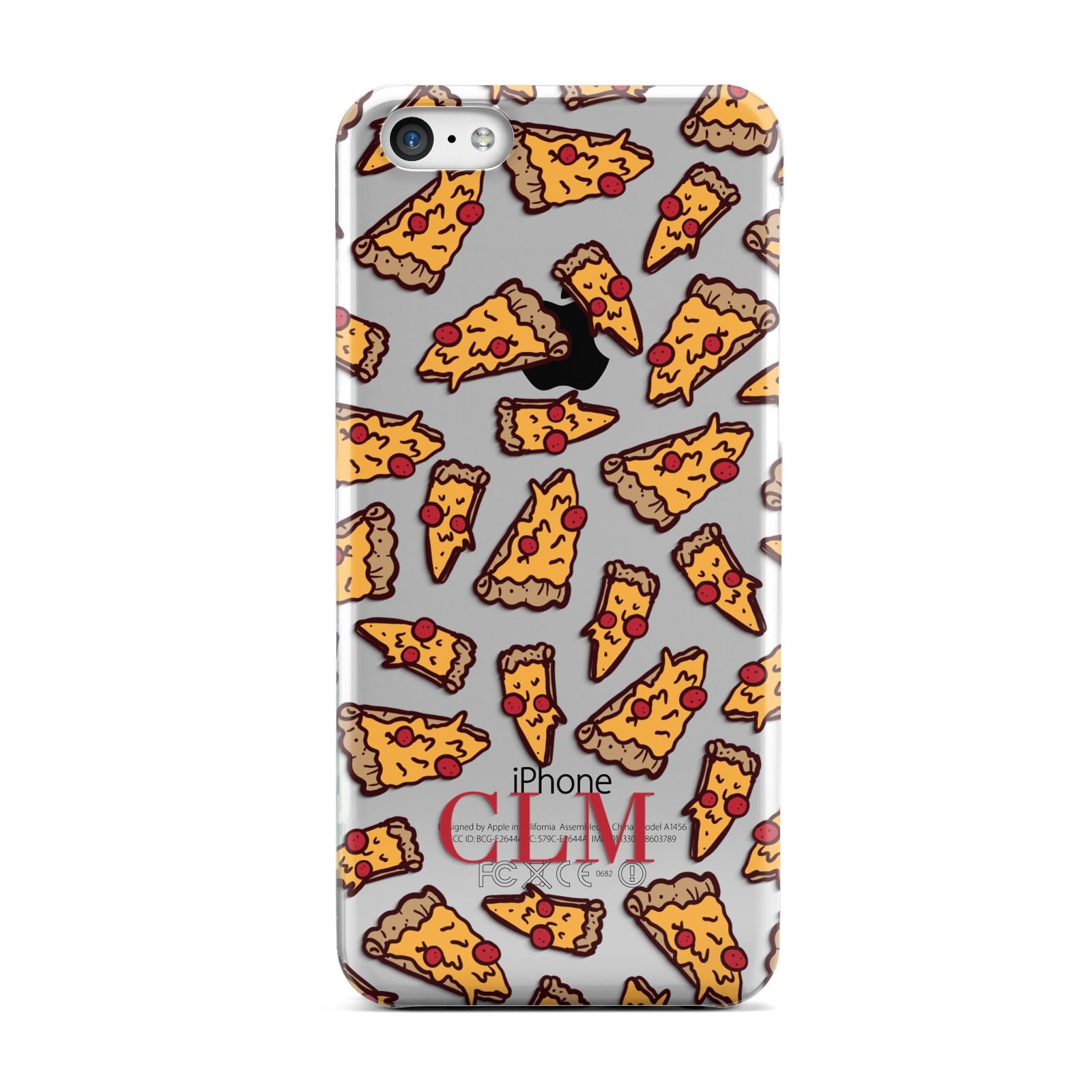 Personalised Pizza Initials Clear Apple iPhone 5c Case