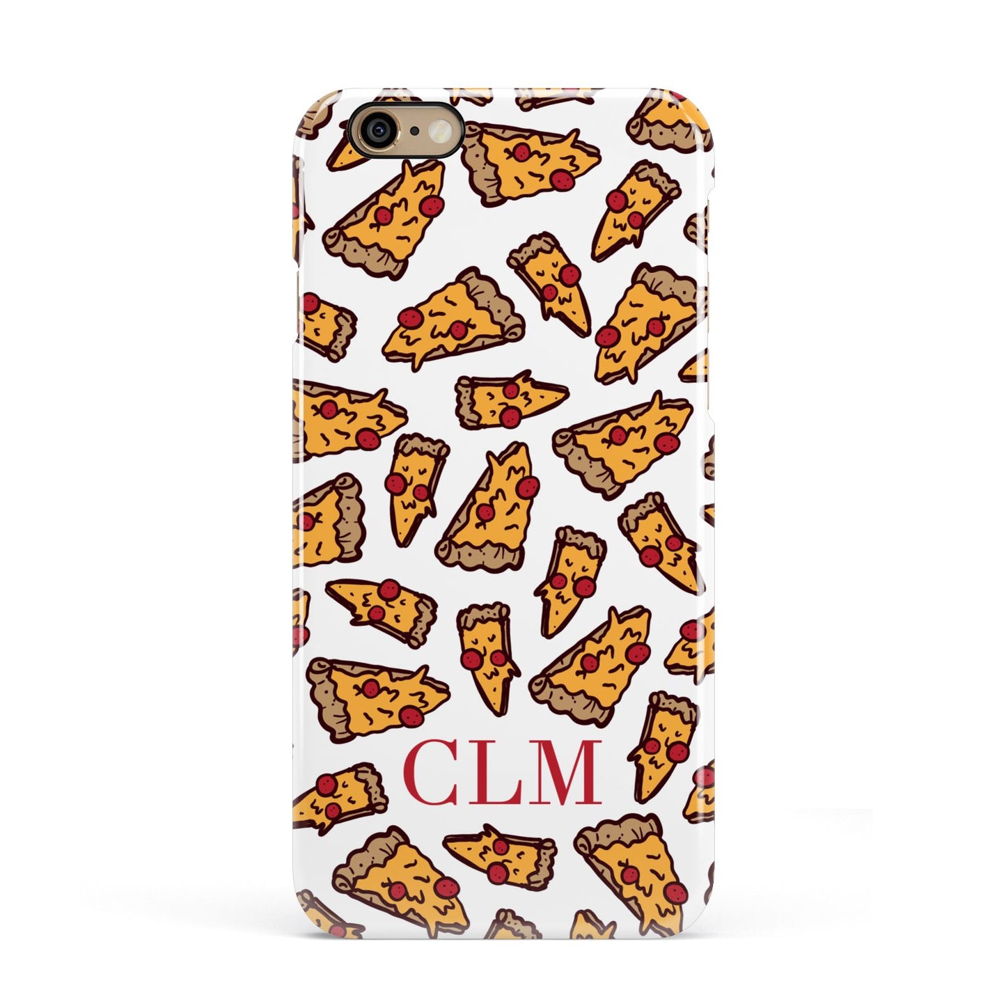 Personalised Pizza Initials Clear Apple iPhone 6 3D Snap Case
