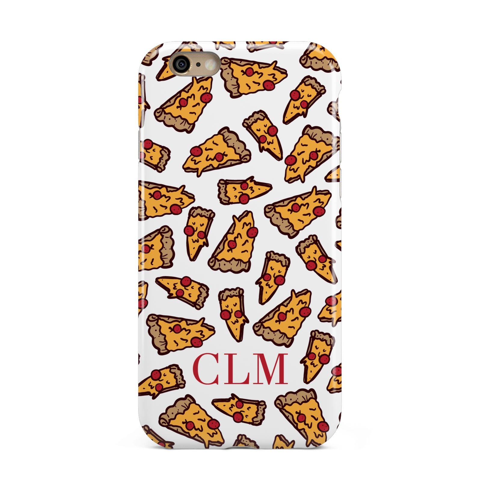 Personalised Pizza Initials Clear Apple iPhone 6 3D Tough Case