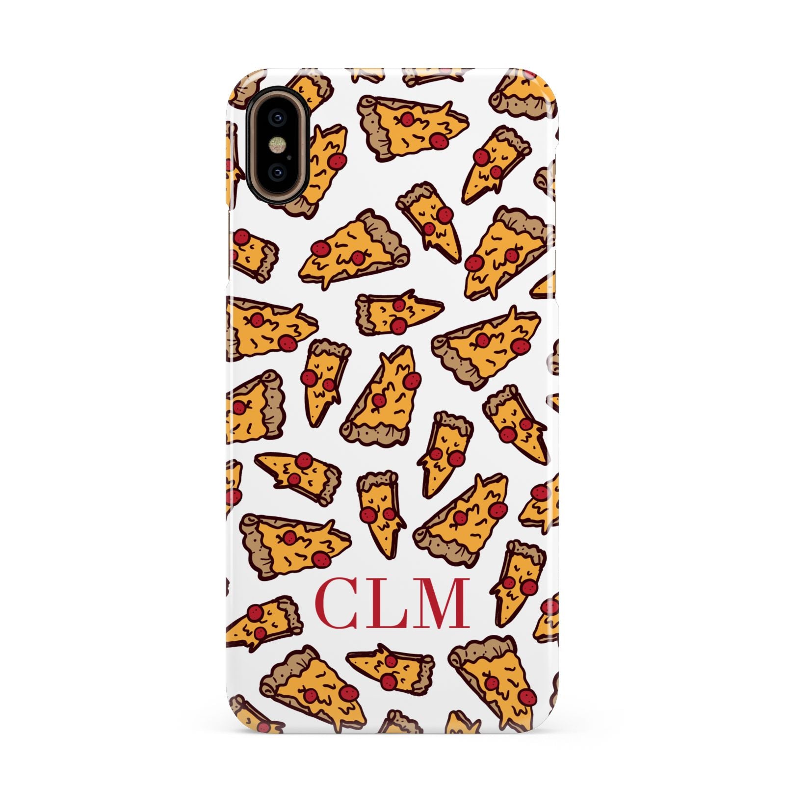 Personalised Pizza Initials Clear Apple iPhone Xs Max 3D Snap Case