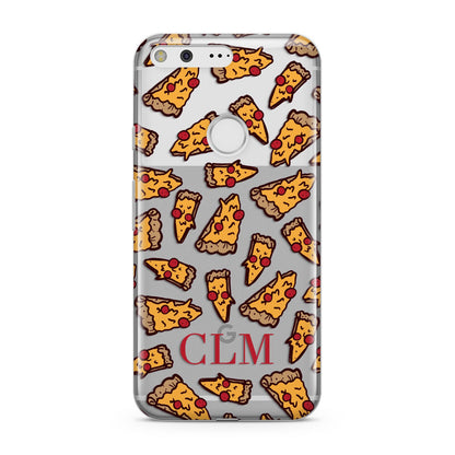 Personalised Pizza Initials Clear Google Pixel Case