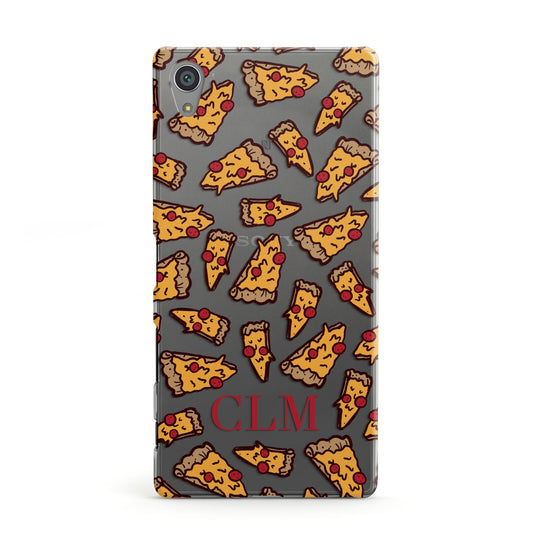 Personalised Pizza Initials Clear Sony Xperia Case