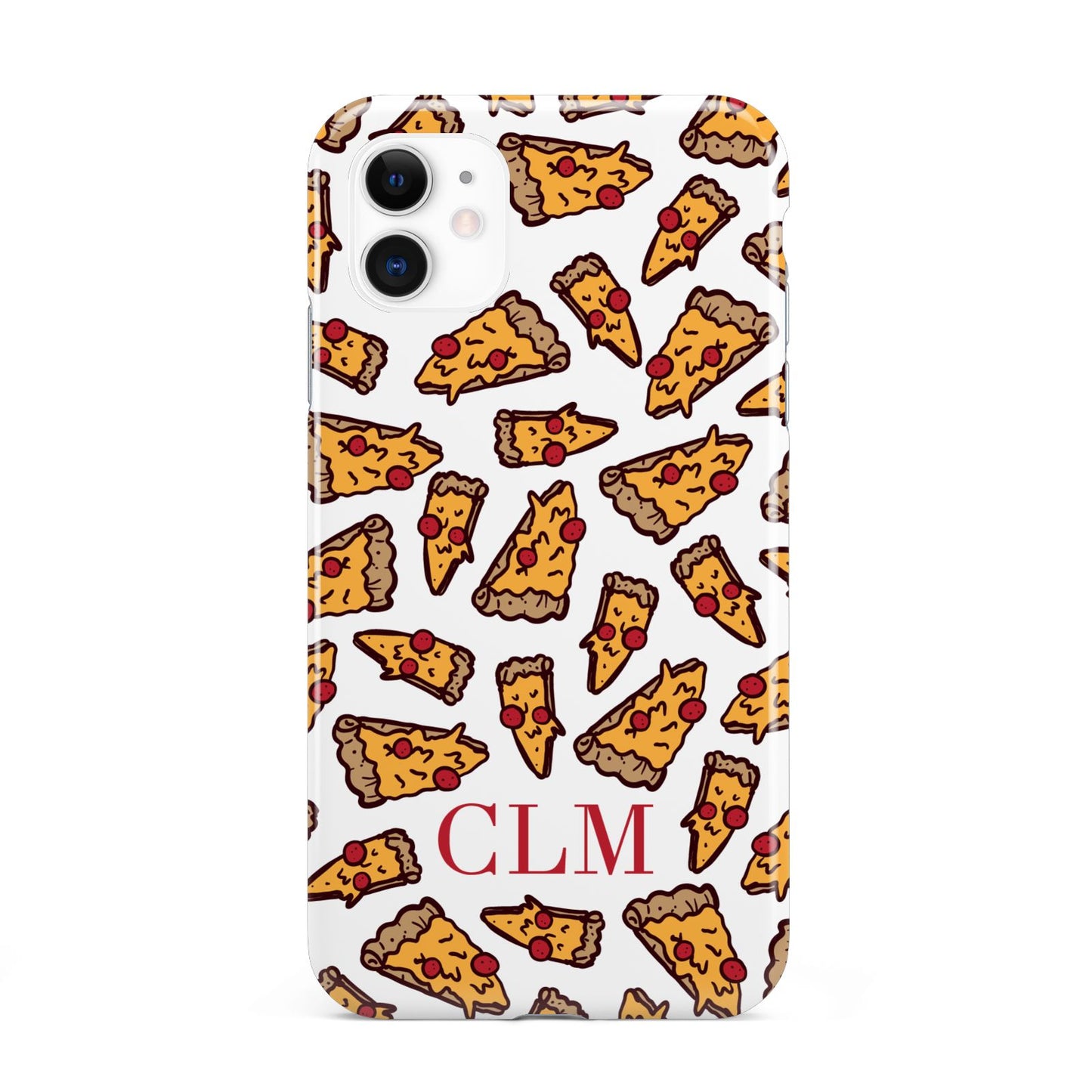 Personalised Pizza Initials Clear iPhone 11 3D Tough Case