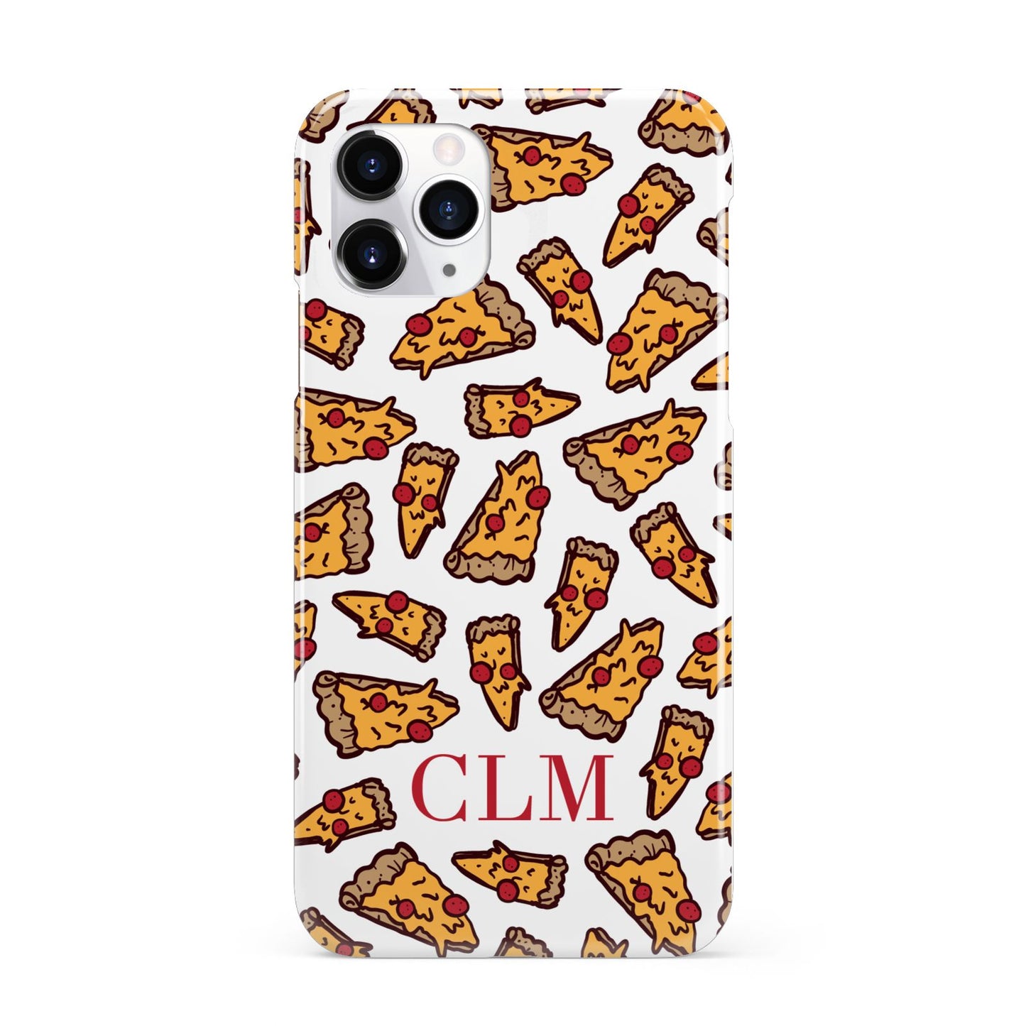 Personalised Pizza Initials Clear iPhone 11 Pro 3D Snap Case