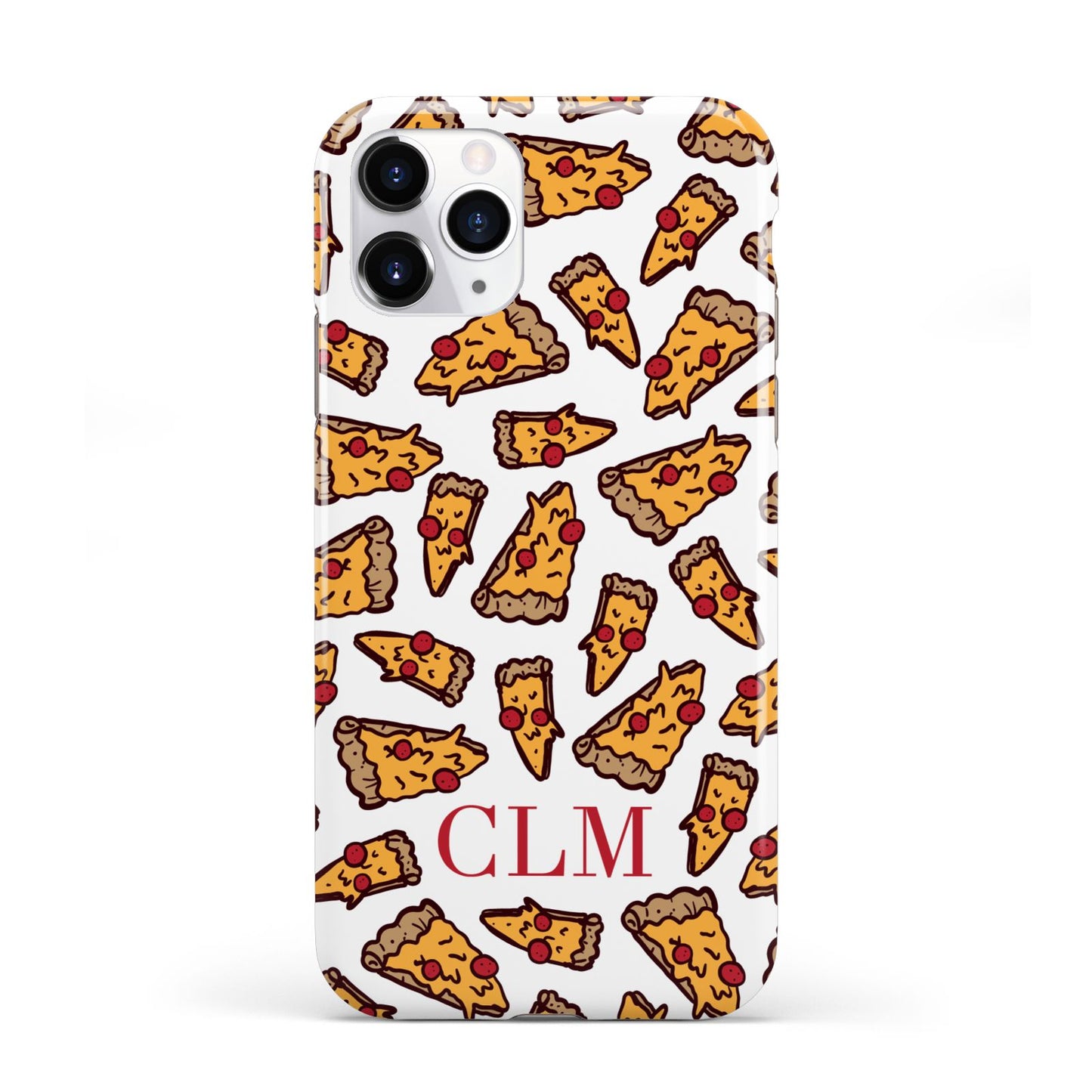 Personalised Pizza Initials Clear iPhone 11 Pro 3D Tough Case
