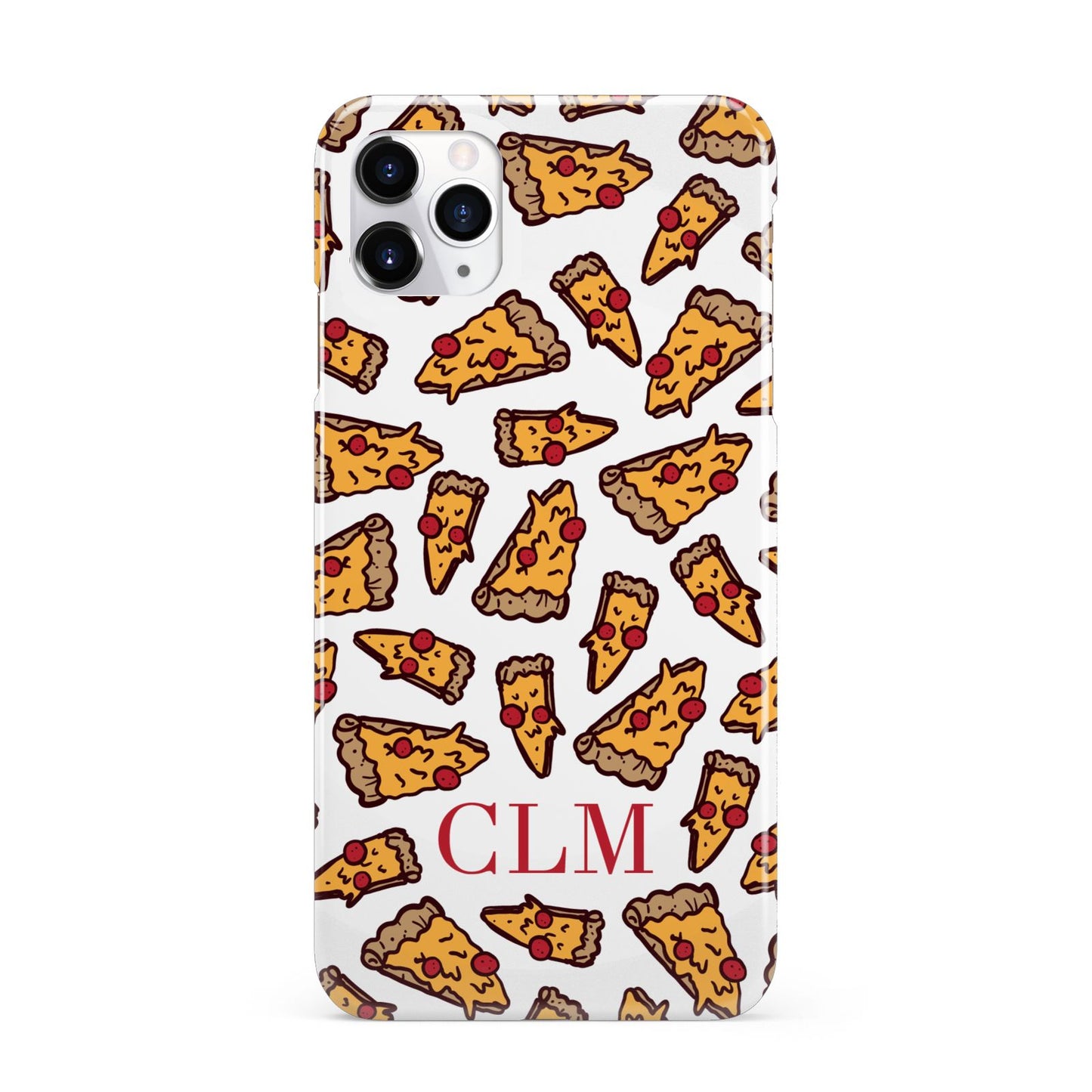 Personalised Pizza Initials Clear iPhone 11 Pro Max 3D Snap Case