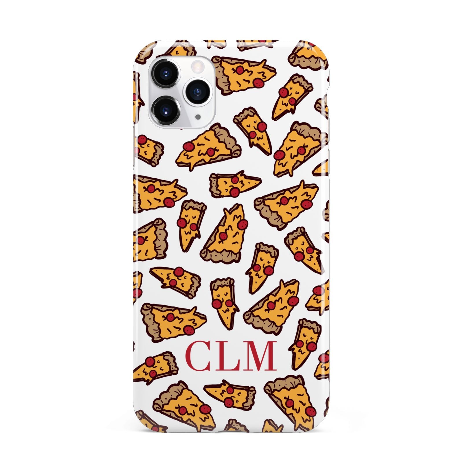 Personalised Pizza Initials Clear iPhone 11 Pro Max 3D Tough Case