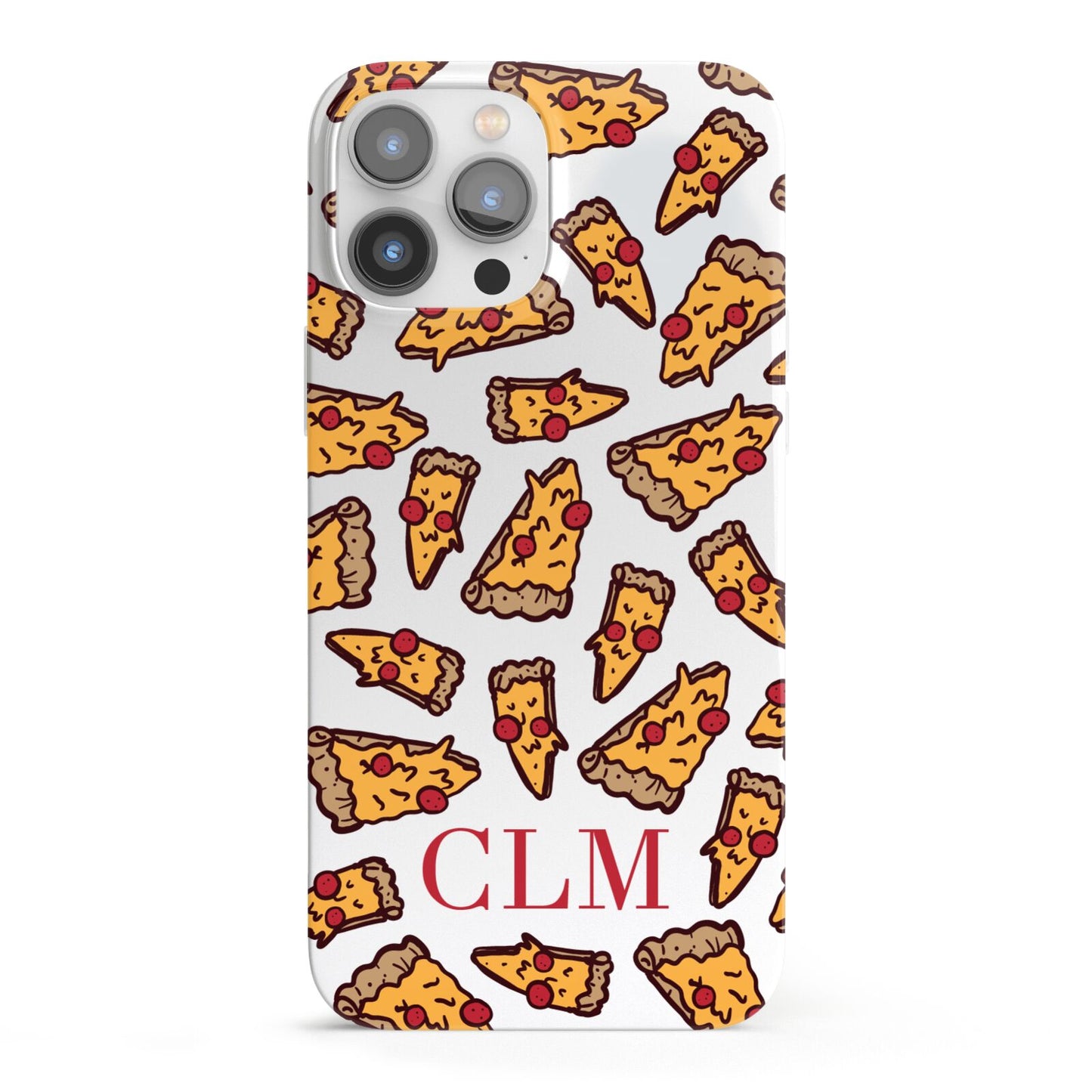 Personalised Pizza Initials Clear iPhone 13 Pro Max Full Wrap 3D Snap Case