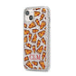 Personalised Pizza Initials Clear iPhone 14 Plus Glitter Tough Case Starlight Angled Image