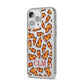 Personalised Pizza Initials Clear iPhone 14 Pro Max Glitter Tough Case Silver Angled Image