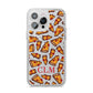 Personalised Pizza Initials Clear iPhone 14 Pro Max Glitter Tough Case Silver