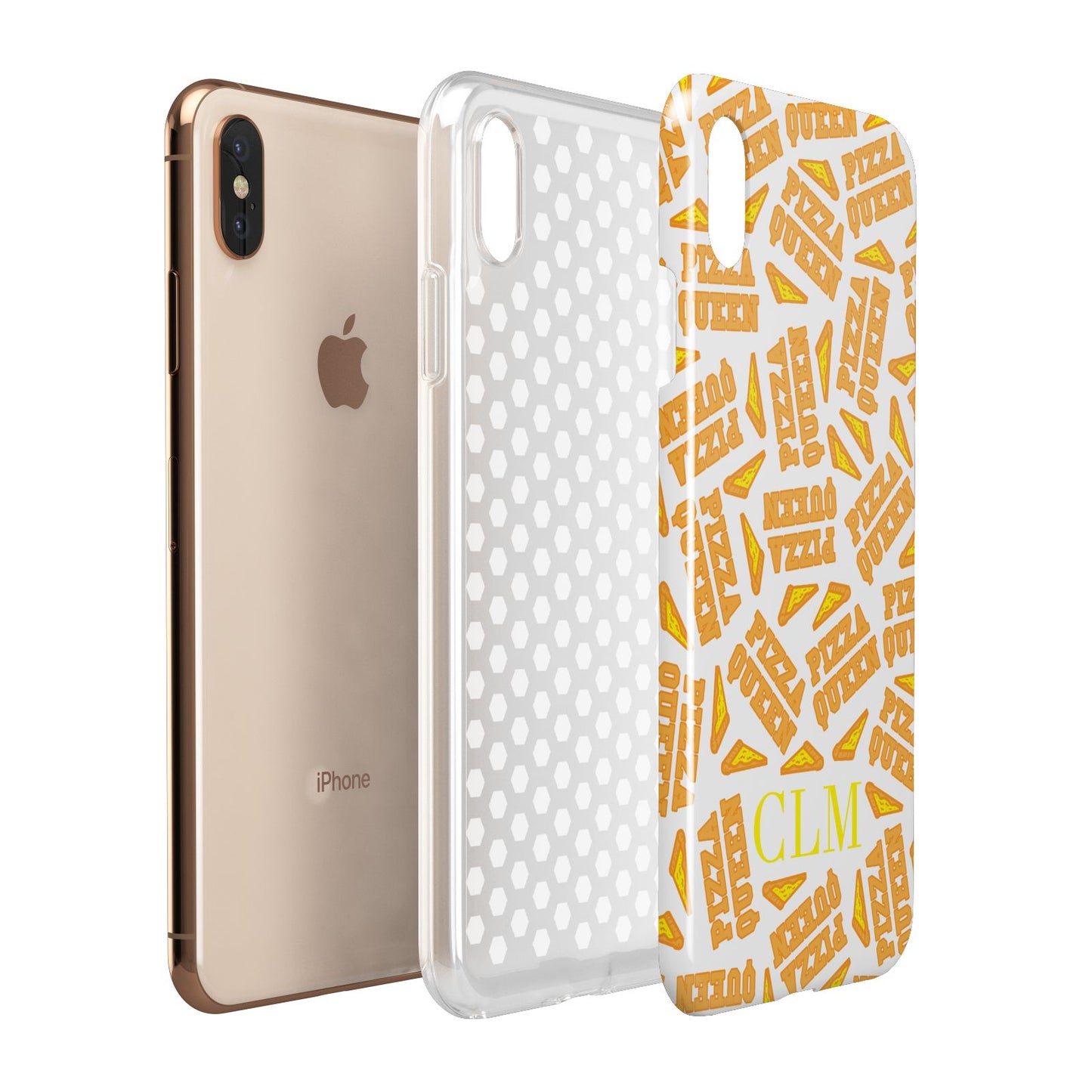Personalised Pizza Queen Initials Apple iPhone Xs Max 3D Tough Case Expanded View