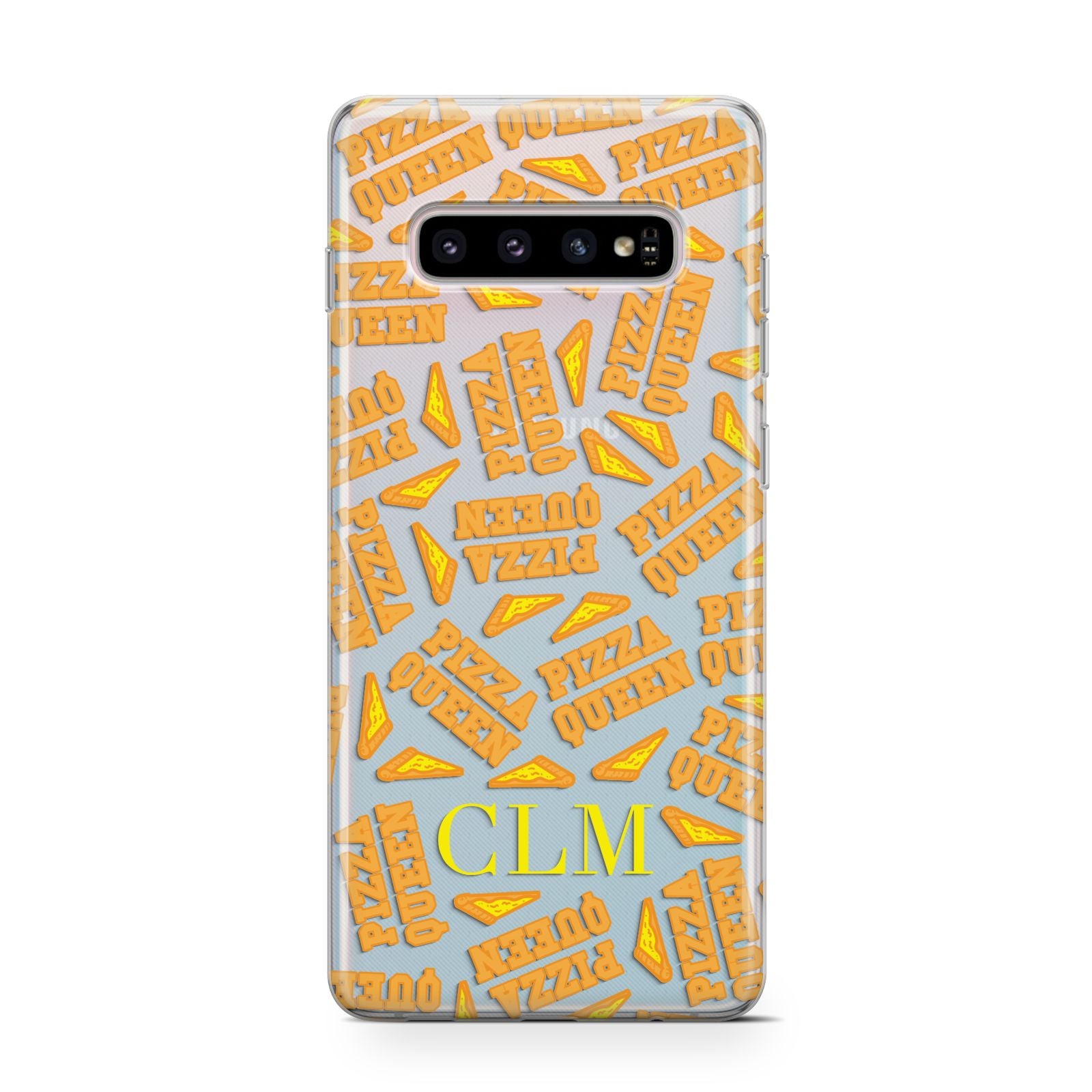 Personalised Pizza Queen Initials Samsung Galaxy S10 Case