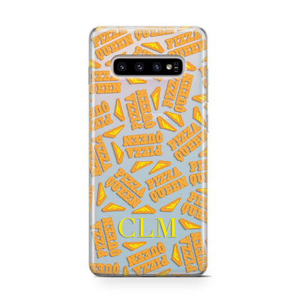 Personalised Pizza Queen Initials Samsung Galaxy S10 Case