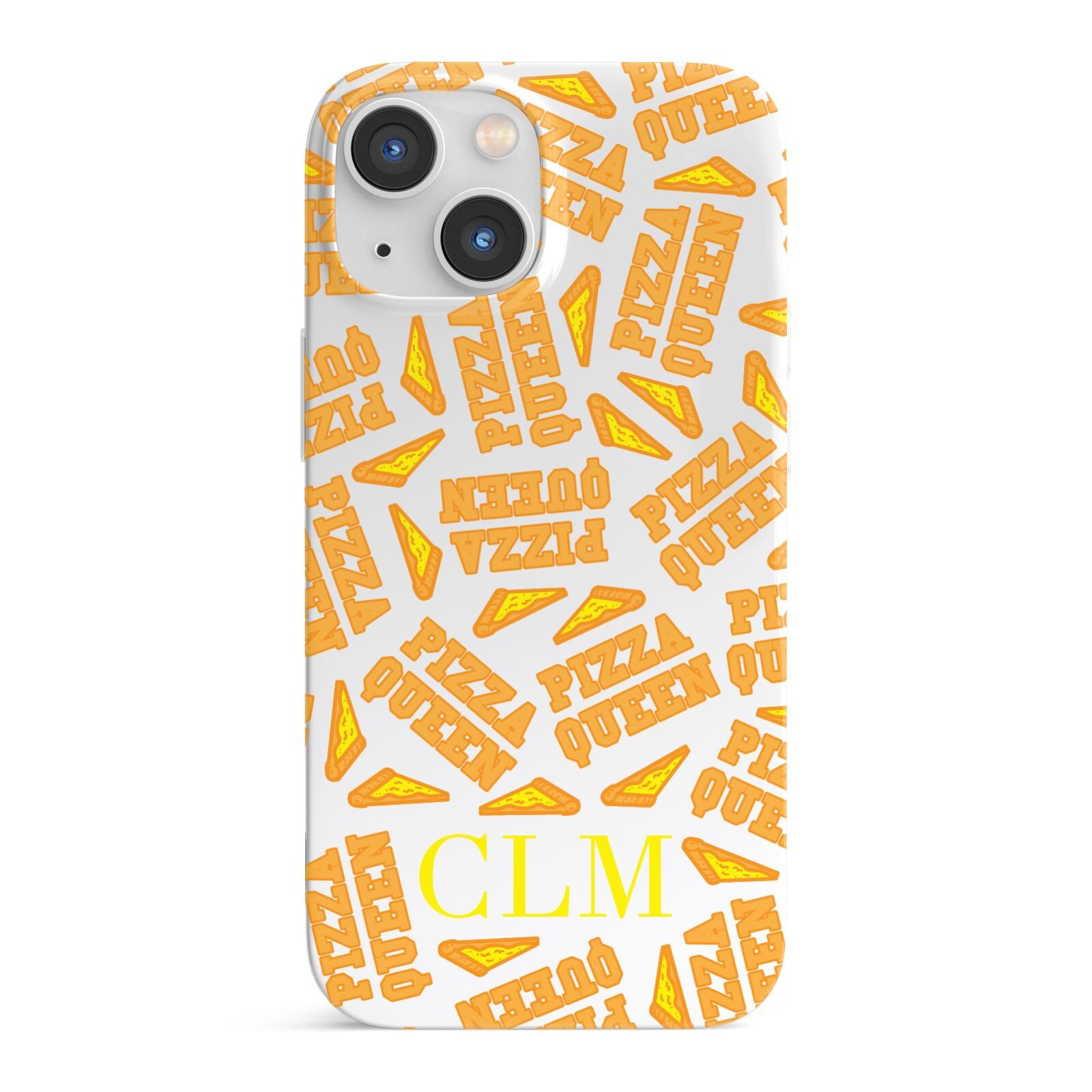 Personalised Pizza Queen Initials iPhone 13 Mini Full Wrap 3D Snap Case