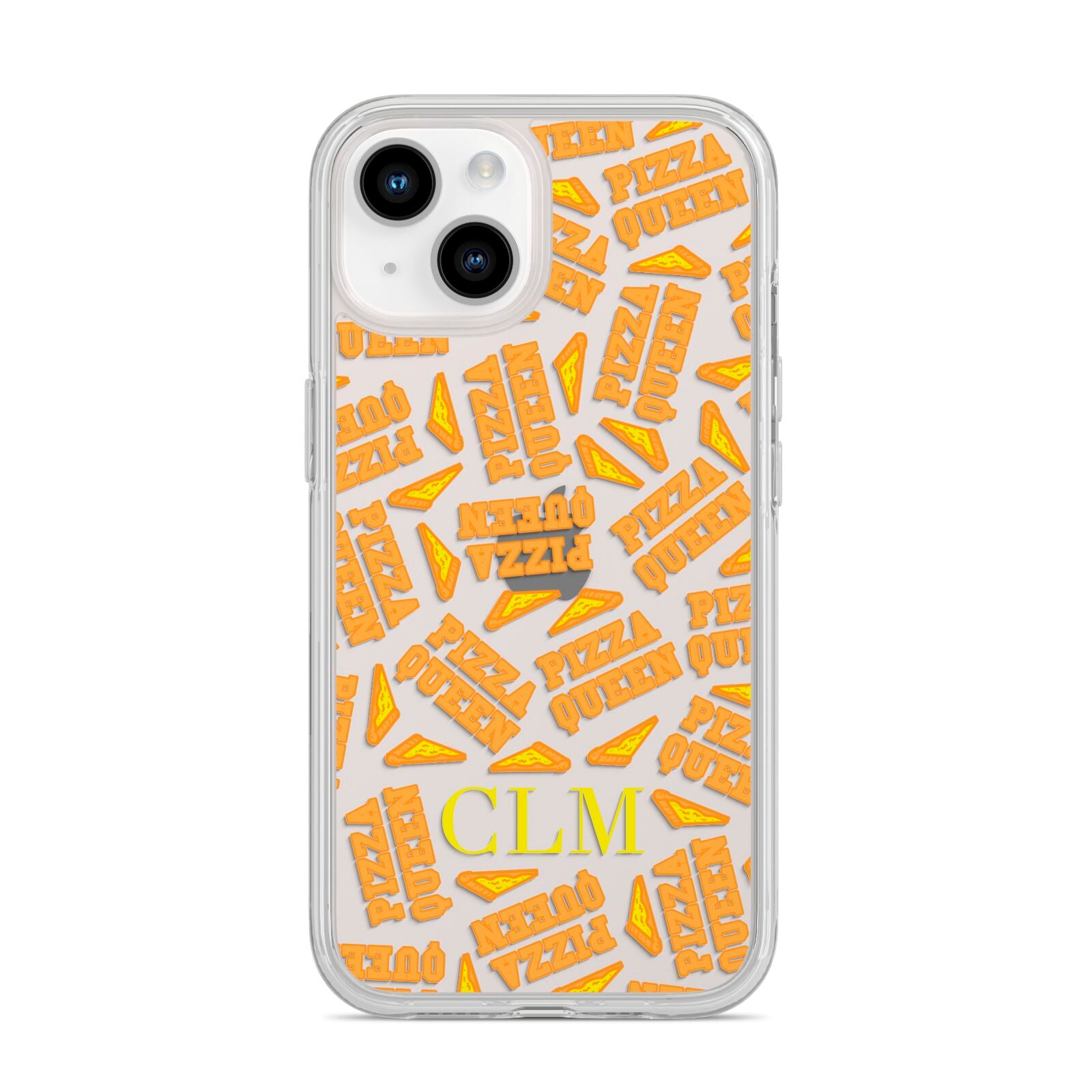 Personalised Pizza Queen Initials iPhone 14 Clear Tough Case Starlight