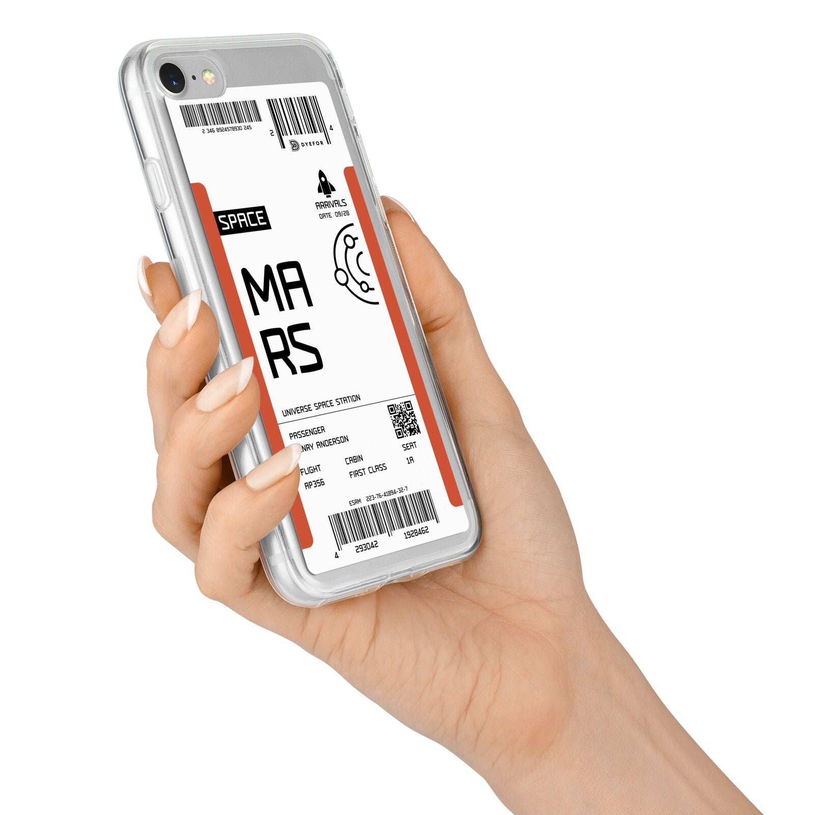 Personalised Planet Boarding Pass iPhone 7 Bumper Case on Silver iPhone Alternative Image