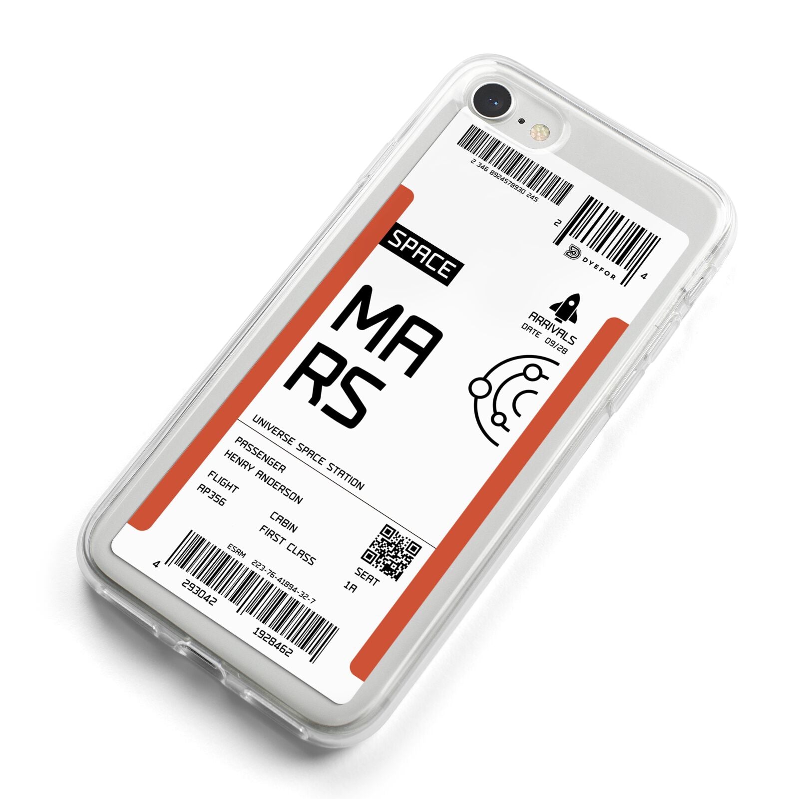 Personalised Planet Boarding Pass iPhone 8 Bumper Case on Silver iPhone Alternative Image