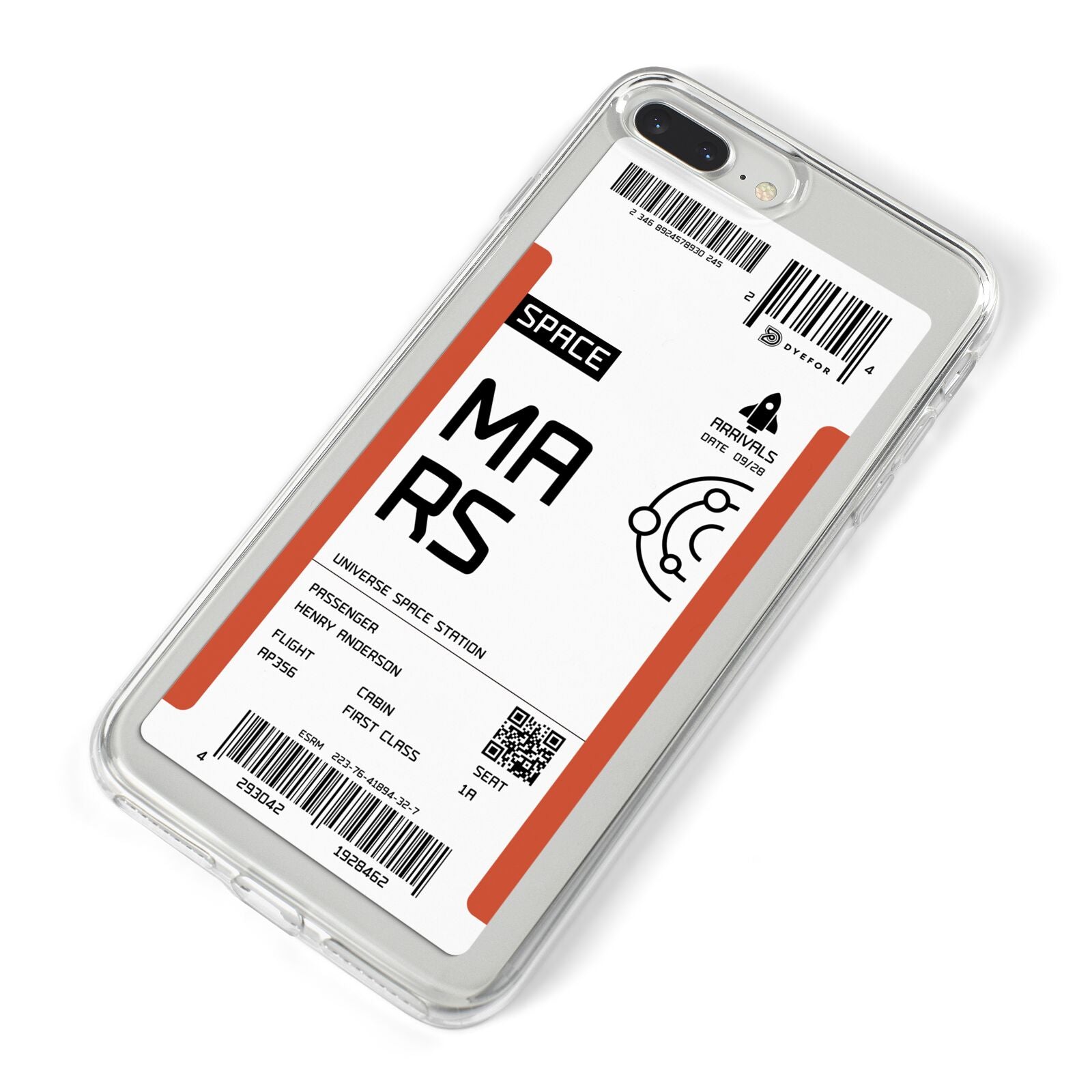 Personalised Planet Boarding Pass iPhone 8 Plus Bumper Case on Silver iPhone Alternative Image