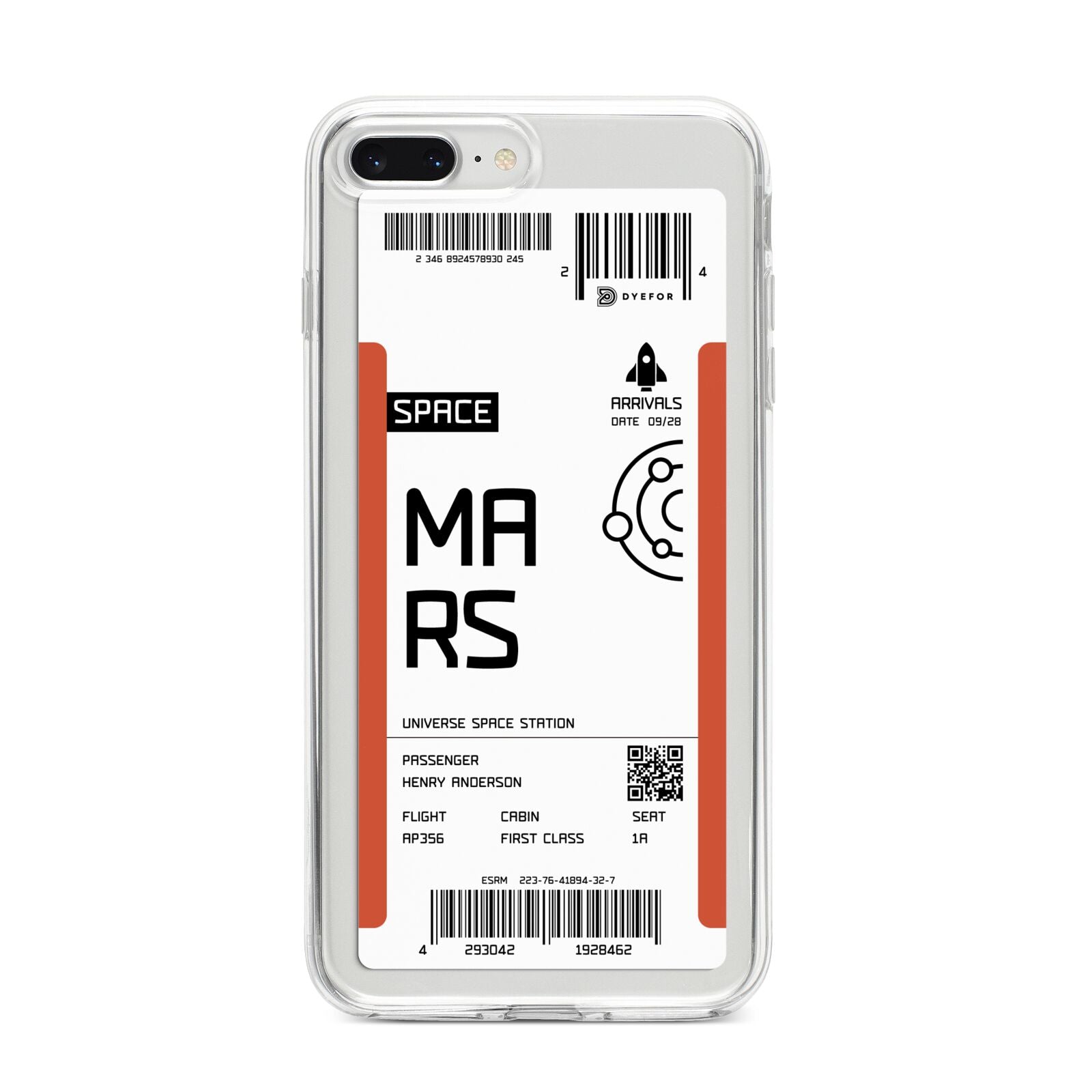 Personalised Planet Boarding Pass iPhone 8 Plus Bumper Case on Silver iPhone