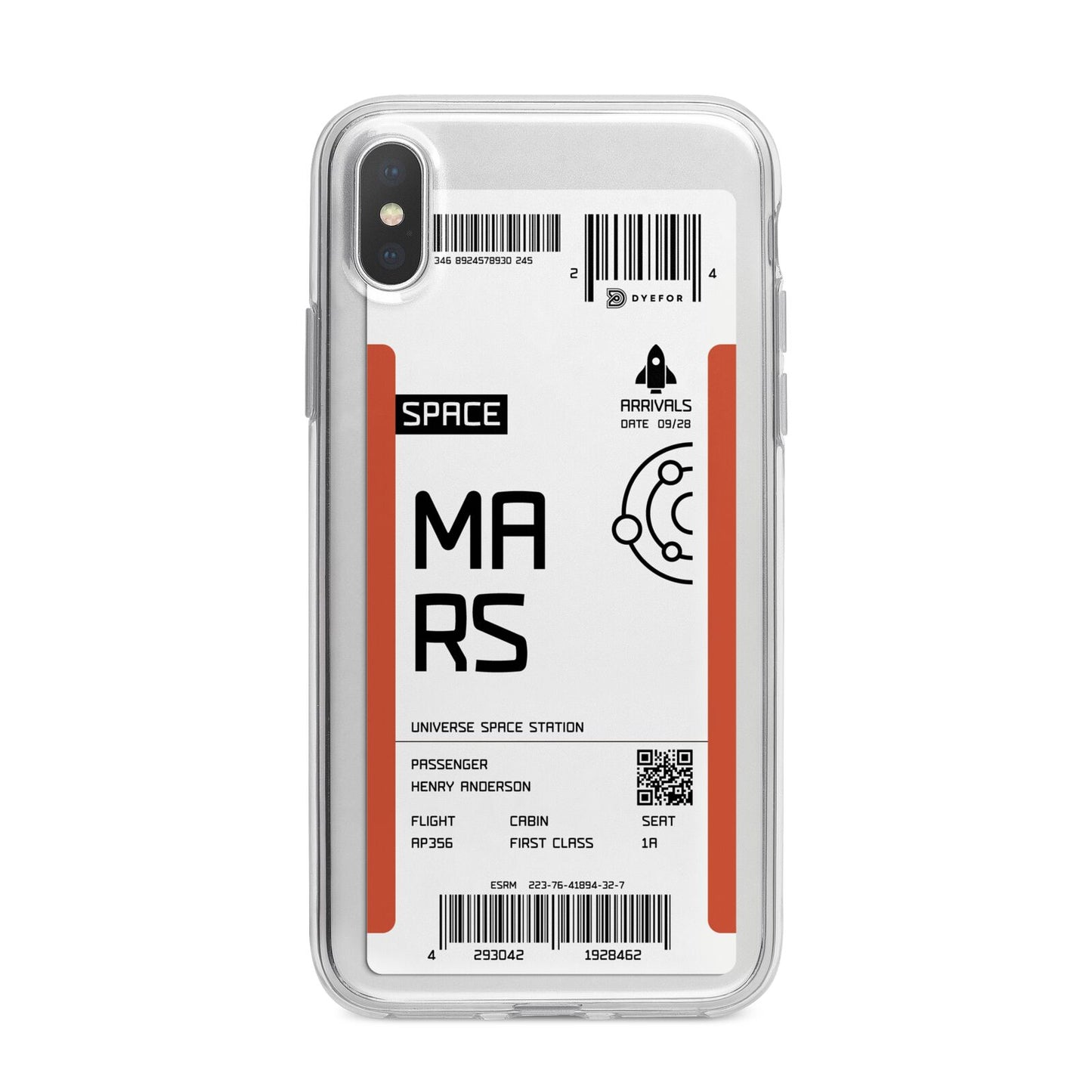 Personalised Planet Boarding Pass iPhone X Bumper Case on Silver iPhone Alternative Image 1