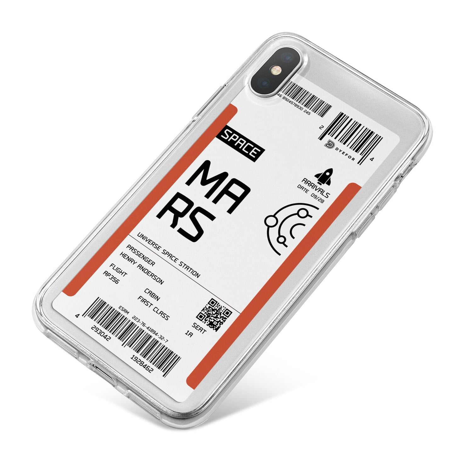 Personalised Planet Boarding Pass iPhone X Bumper Case on Silver iPhone