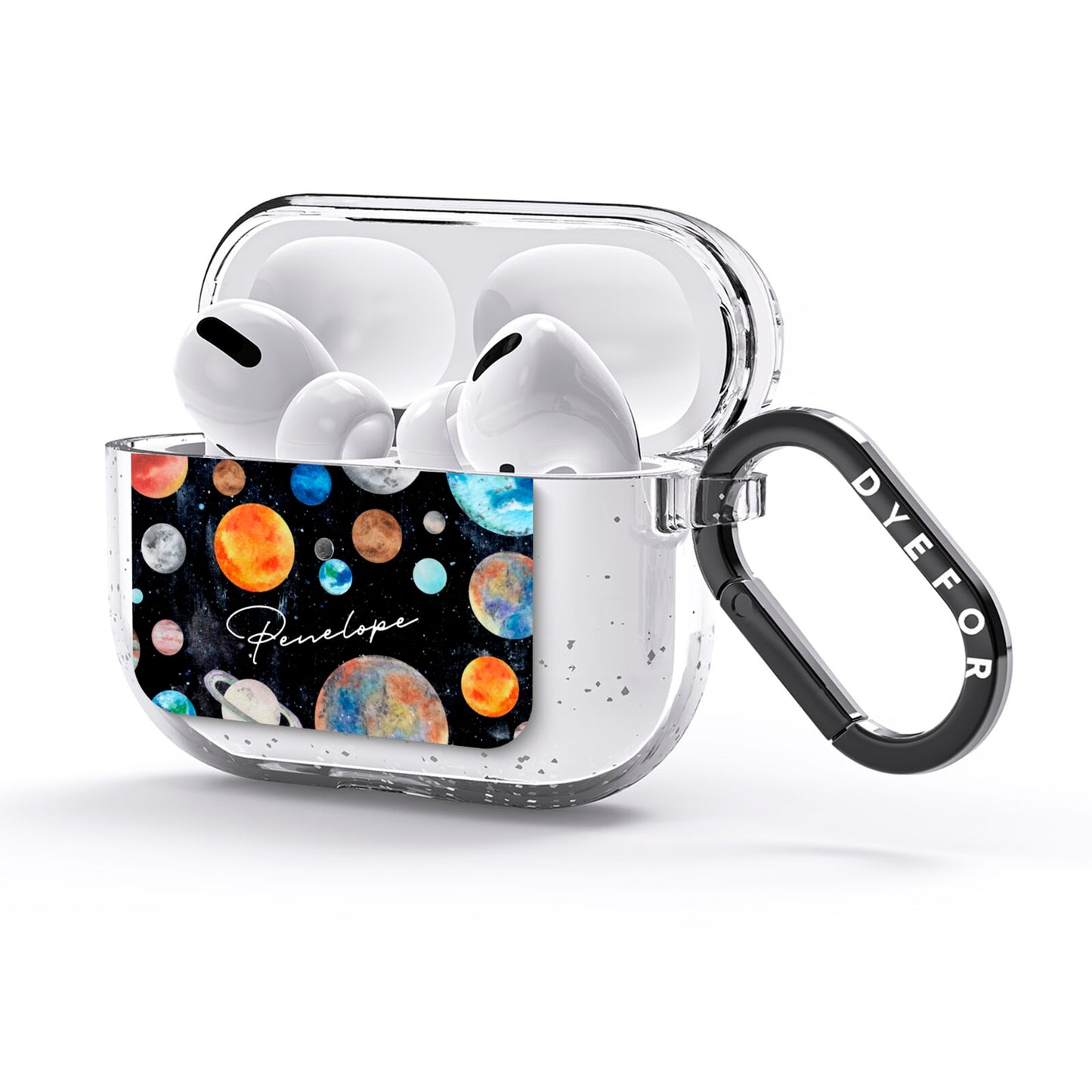 Personalised Planets AirPods Glitter Case 3rd Gen Side Image