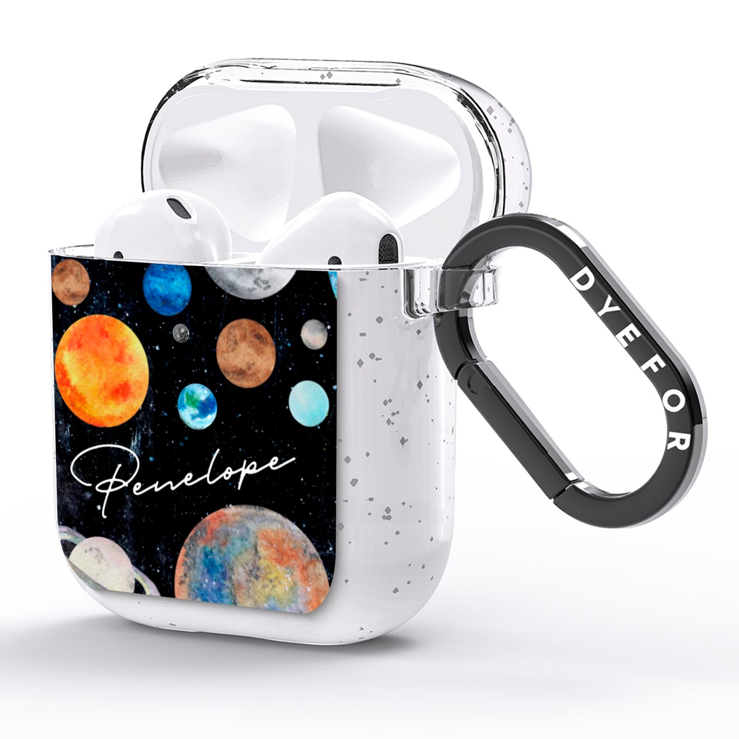 Personalised Planets AirPods Glitter Case Side Image