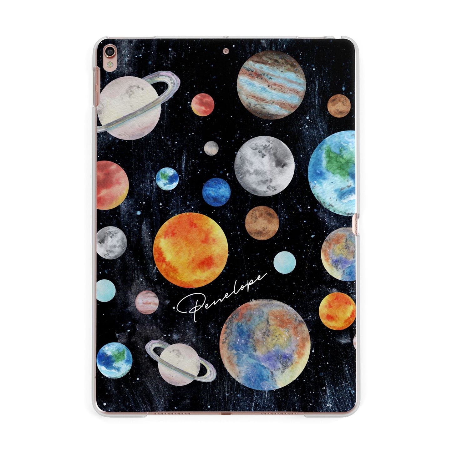 Personalised Planets Apple iPad Rose Gold Case