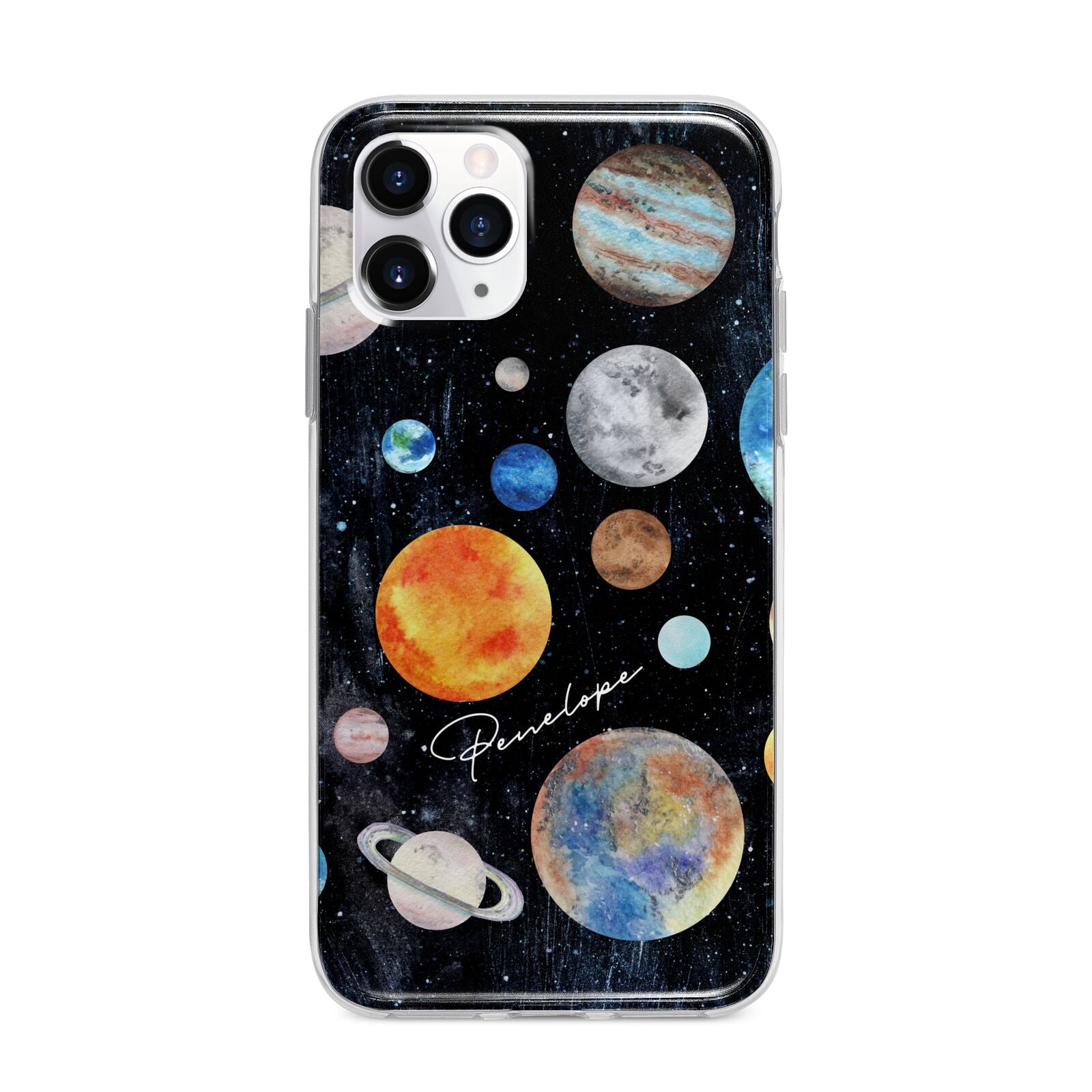 Personalised Planets Apple iPhone 11 Pro Max in Silver with Bumper Case