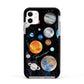 Personalised Planets Apple iPhone 11 in White with Black Impact Case