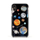 Personalised Planets Apple iPhone Xs Impact Case Black Edge on Gold Phone