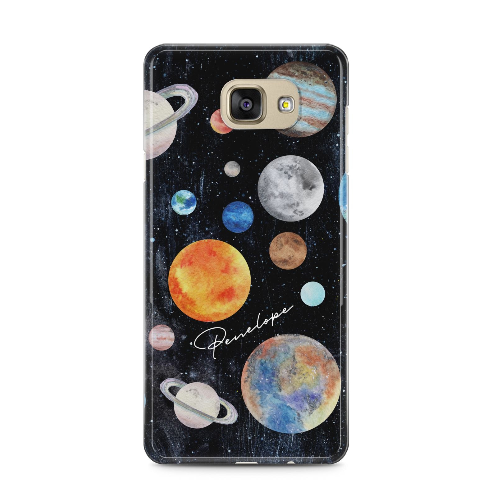 Personalised Planets Samsung Galaxy A5 2016 Case on gold phone