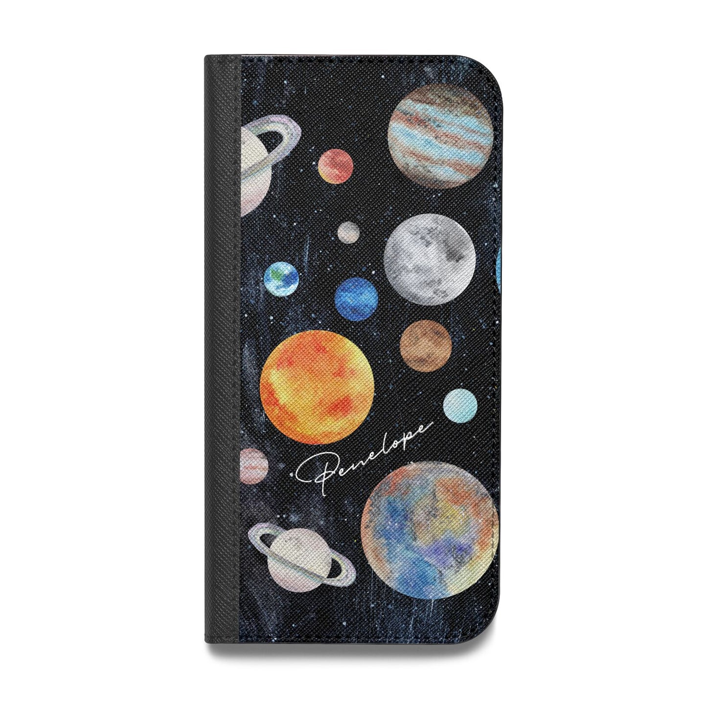 Personalised Planets Vegan Leather Flip Samsung Case