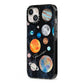 Personalised Planets iPhone 13 Black Impact Case Side Angle on Silver phone