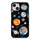 Personalised Planets iPhone 14 Black Impact Case on Silver phone
