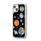 Personalised Planets iPhone 14 Plus Clear Tough Case Starlight Angled Image